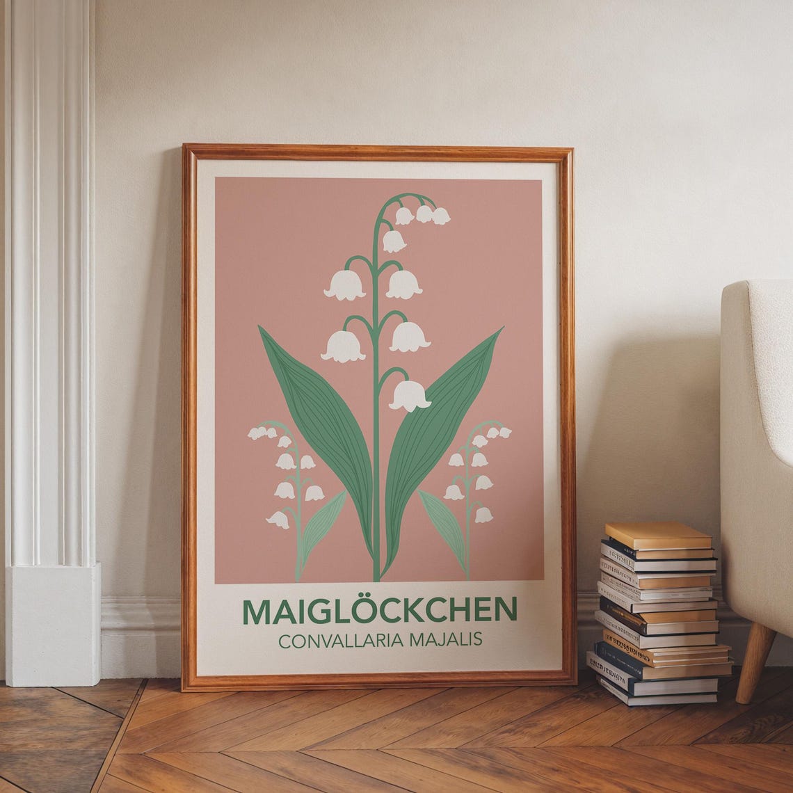 Maiglockchen Lily Of The Valley Soft Pink Botanical Floral Poster