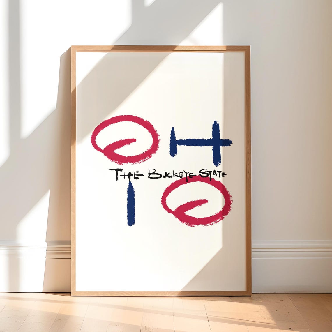 Ohio Handwritten Calligraphy Buckeye State Typography Poster