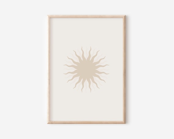 Boho Sun Print Sun Print Neutral Sun Print Boho Art Print Celestial Print Boho Poster Boho Wall Art Sun Poster