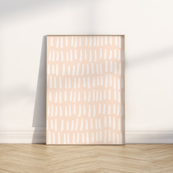 Peachy Pink Modern Abstract Print Organic Minimalist Wall Art Modern Art Print Peach Wall Art Pink Prints Wall Art