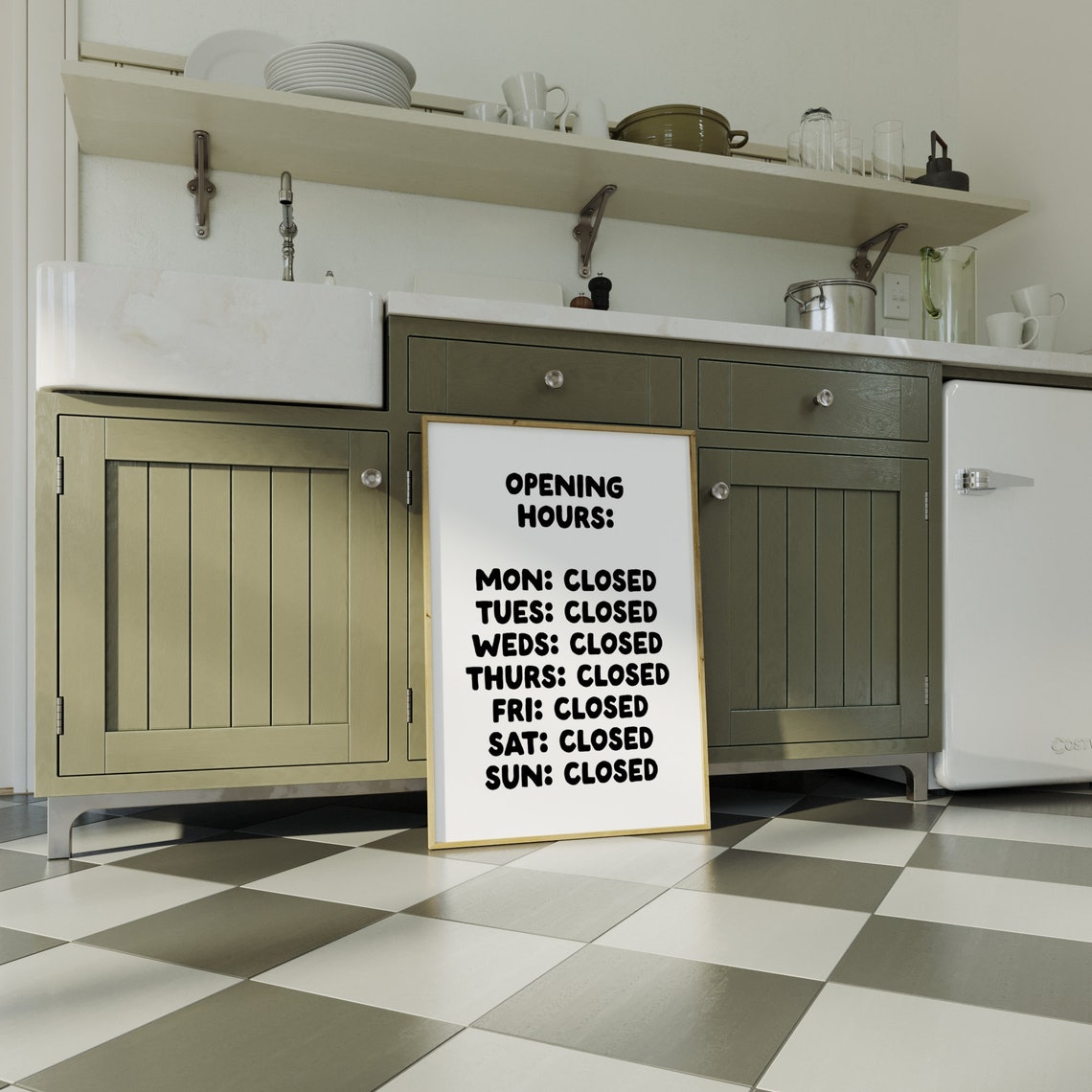 Opening Hours Mon Closed Funny Antisocial Quote Entry Poster - Image 3