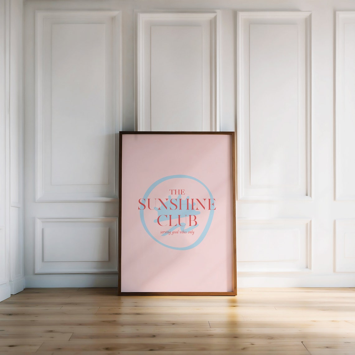 The Sunshine Club Good Vibes Only Pink Circle Retro Typography Poster