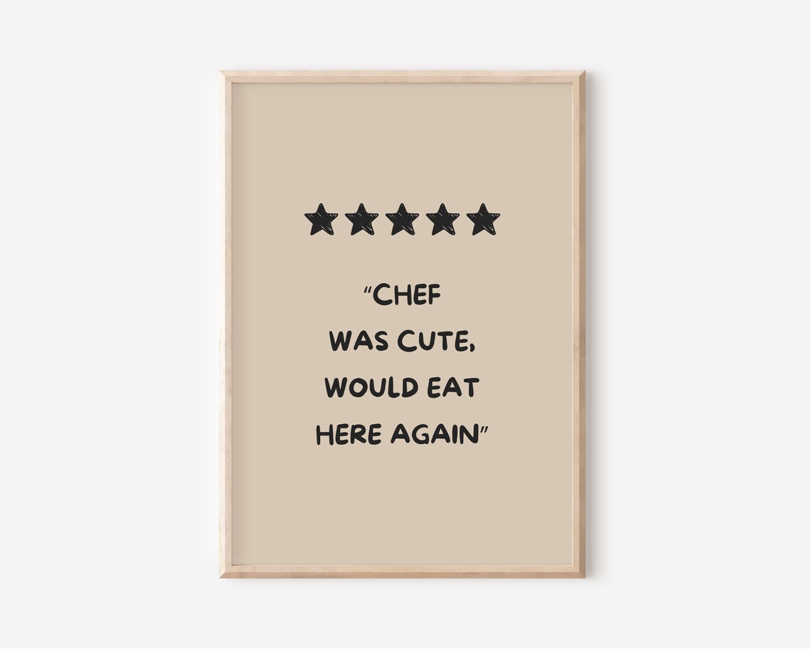 Chef Was Cute Print Aesthetic Kitchen Decor Trendy Kitchen Wall Art Chef Print Kitchen Print Cute Kitchen Poster Wall Art - Image 3