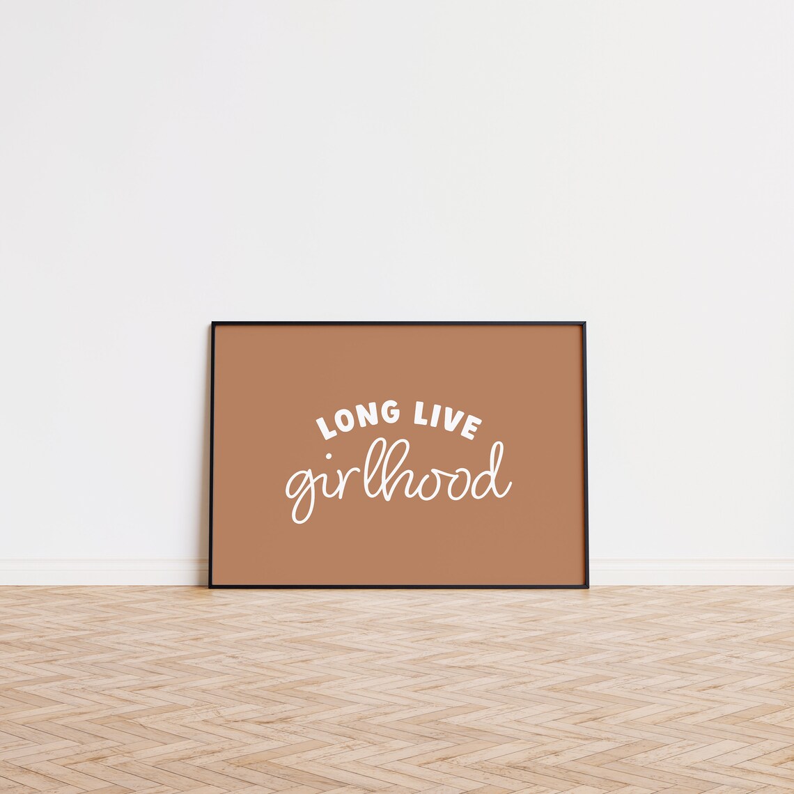 Long Live Girlhood Caramel White Script Trendy Dorm Room Poster - Image 2