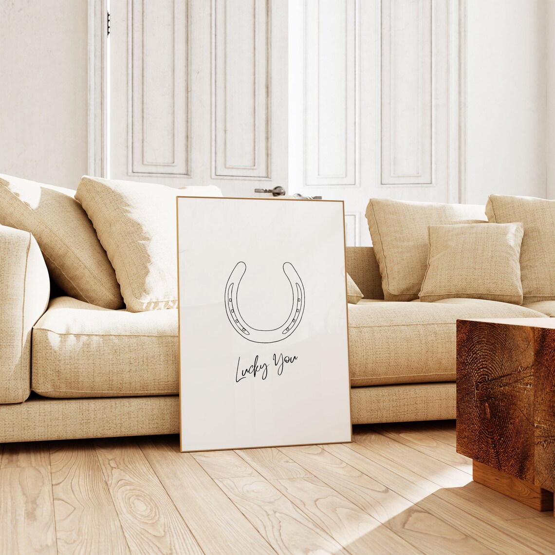 Lucky You Horseshoe Retro Western Art Print - Image 3