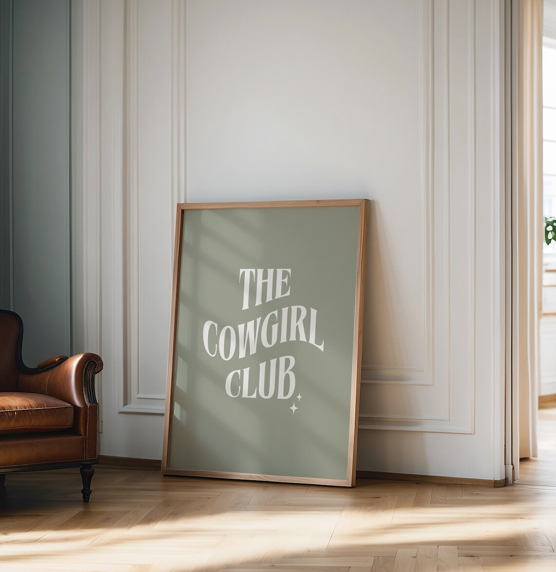 The Cowgirl Club Sage Green Western Typography Trendy Decor Poster - Image 2