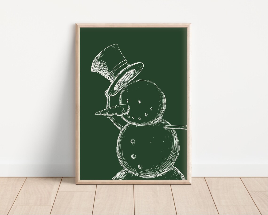 Snowman Christmas Wall Art Print, Festive Winter - Image 3