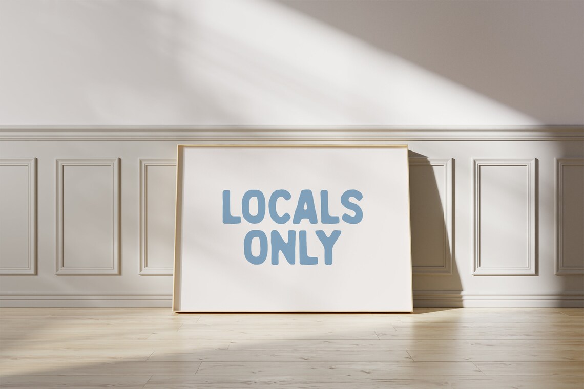 Locals Only Coastal Wall Art, Minimalist Beach Print - Image 2