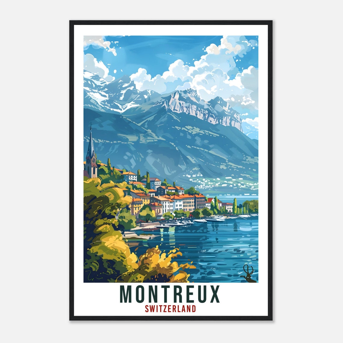 Montreux Travel Poster, Swiss Wall Art - Image 4