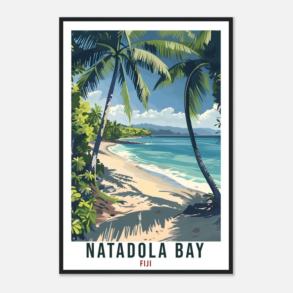 Natadola Bay Fiji Travel Print Fiji Wall Art Wall Hanging Home Dcor Natadola Bay Gift Fiji Islands Artwork Travel Art Fijian Travel Poster - Image 4