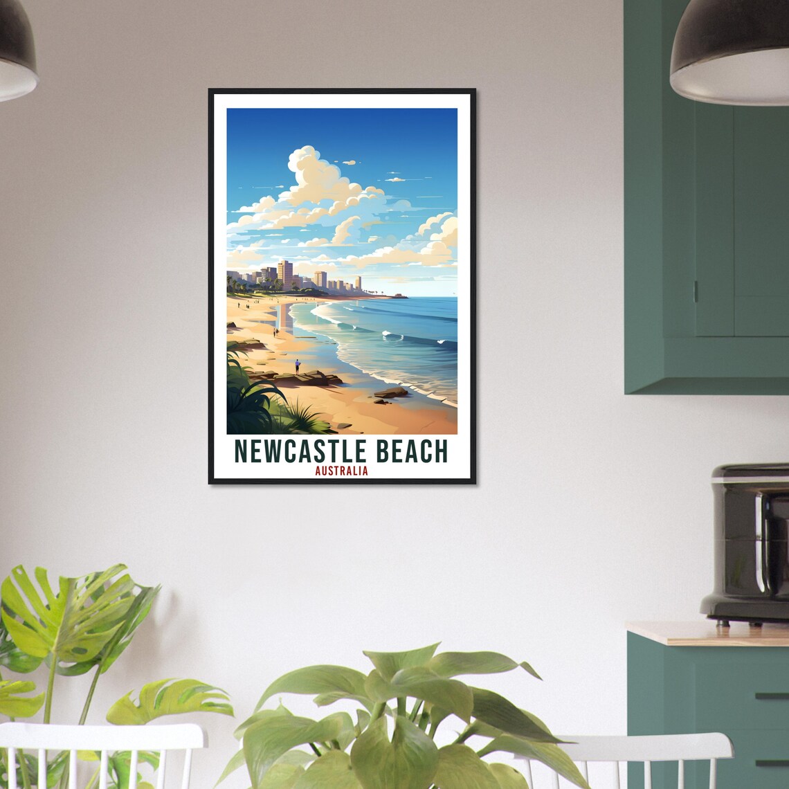 Newcastle Beach Australia Surf Coast Ocean Waves Travel Poster - Image 4