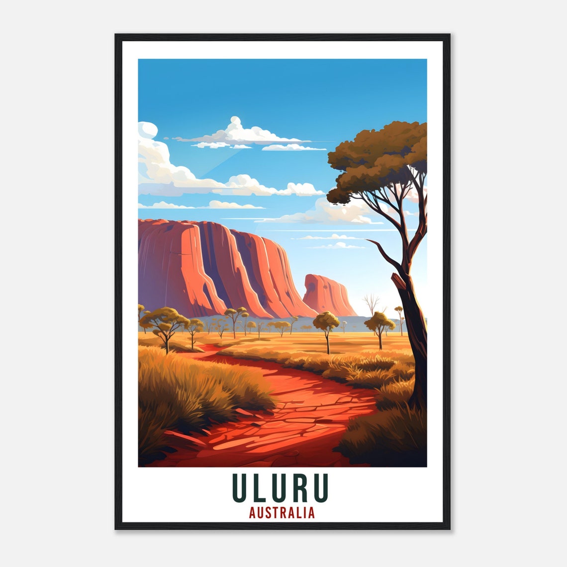 Uluru Australia Red Rock Outback Spinifex Desert Sand Path Poster - Image 4