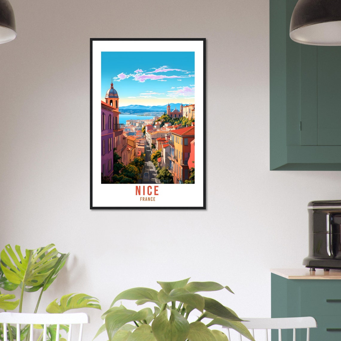 Nice France Mediterranean City Bay Cathedral View Travel Poster - Image 4