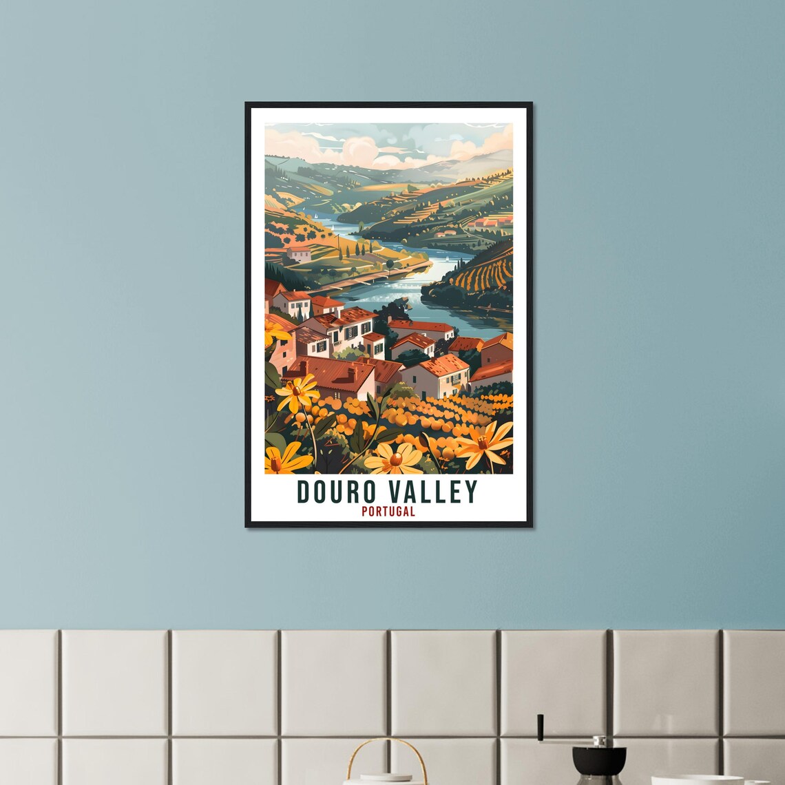 Douro Valley Travel Print Portugal Wall Art Wall Hanging Home Dcor Douro Valley Gift Portugal Landmark Artwork Gift Portugal Travel Poster - Image 2