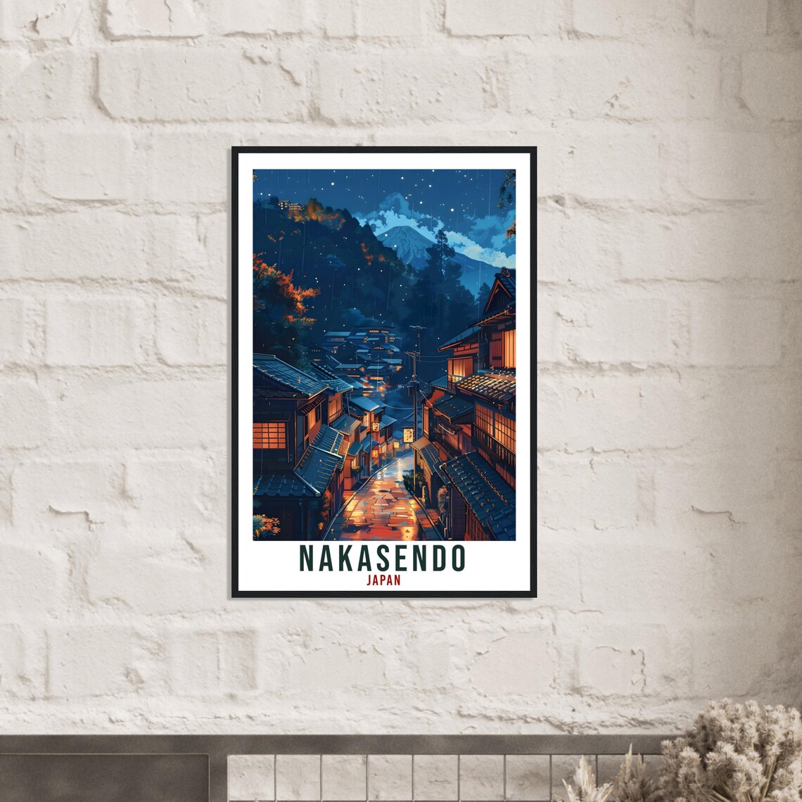 Nakasendo Travel Print Japan Home Decoration Wall Art Gift Wall Hanging Art Lover Japanese Artwork Japan Nakasendo Travel Poster Cityscape - Image 3