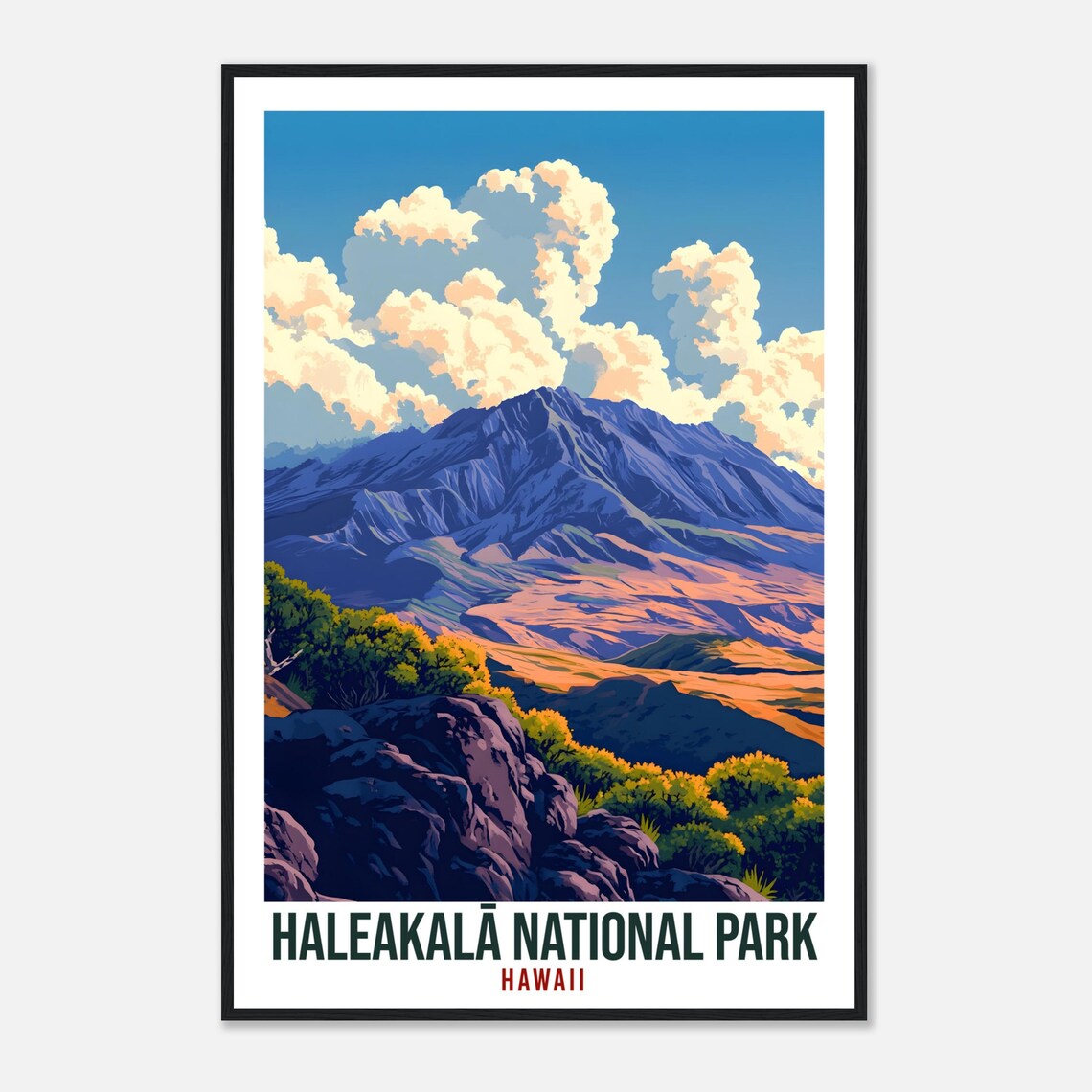 Haleakala National Park Hawaii Volcano Summit Vintage Travel Poster - Image 4