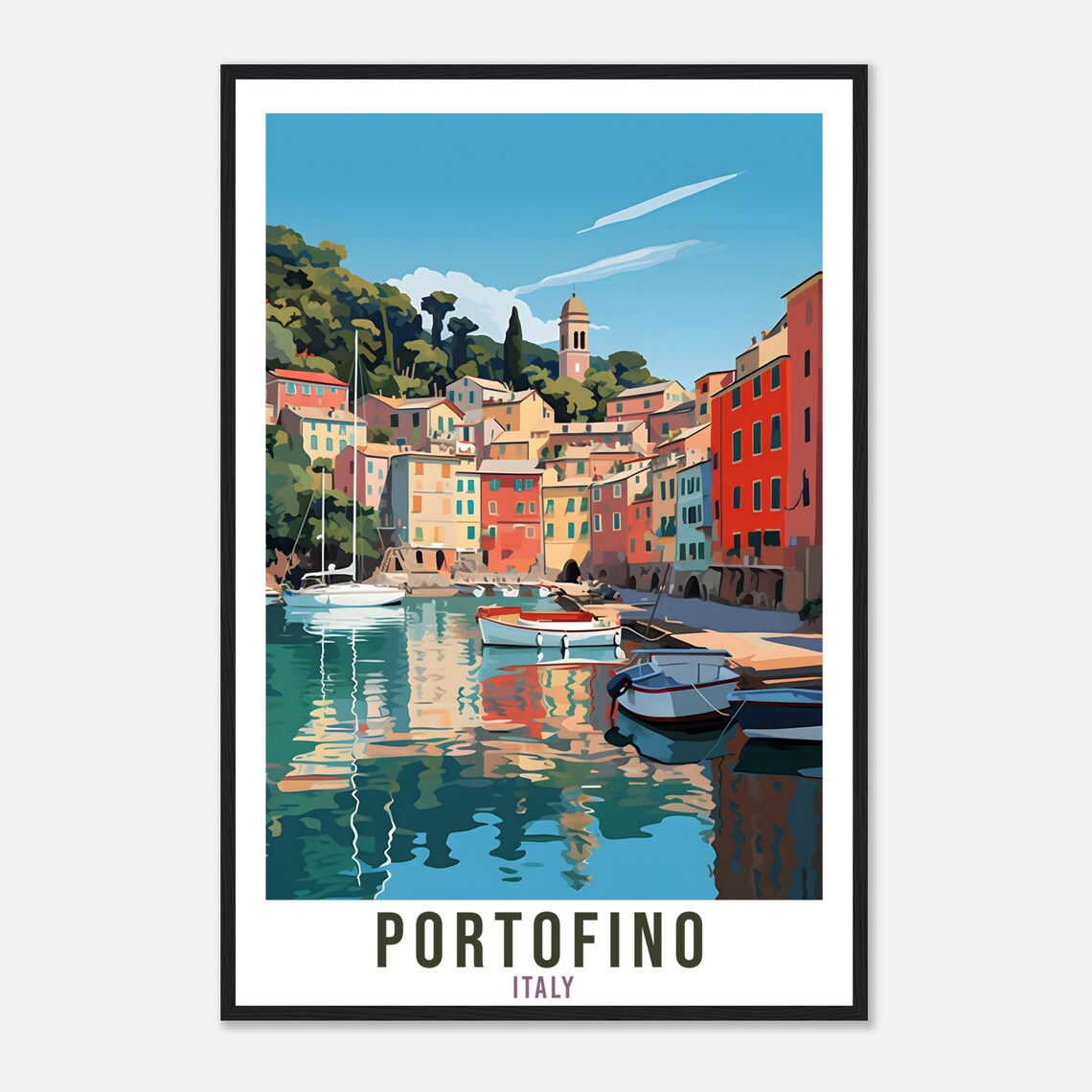 Portofino Travel Poster, Italian Place Wall Art - Image 4
