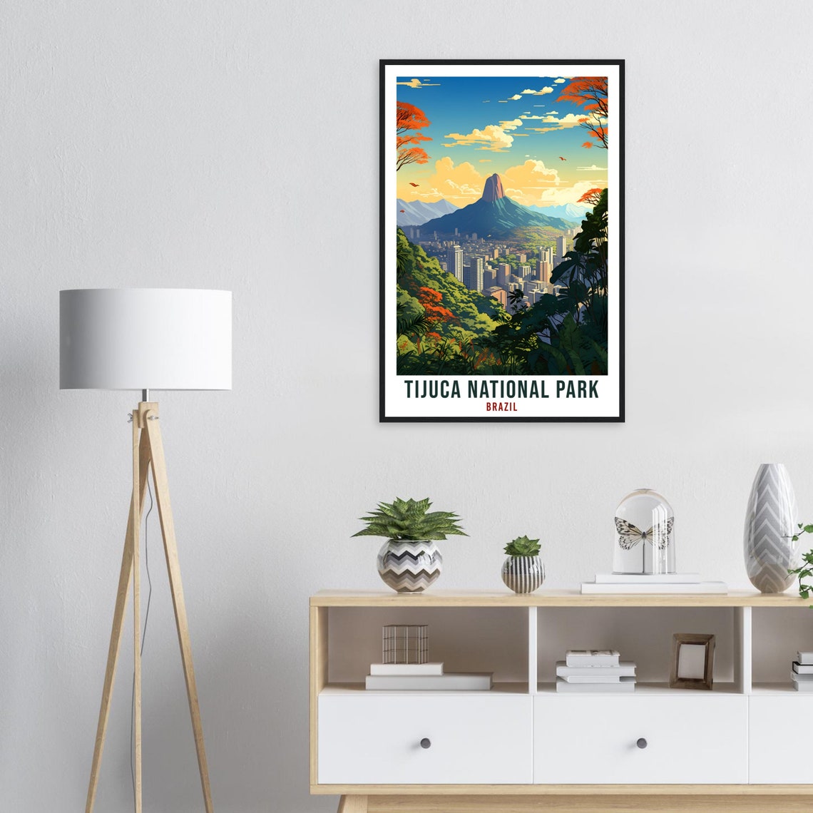 Tijuca National Park Travel Print Wall Art Tijuca National Park Brazil Wall Hanging Artwork Art Gifts Tijuca Travel Poster Brazil Art Lovers - Image 3