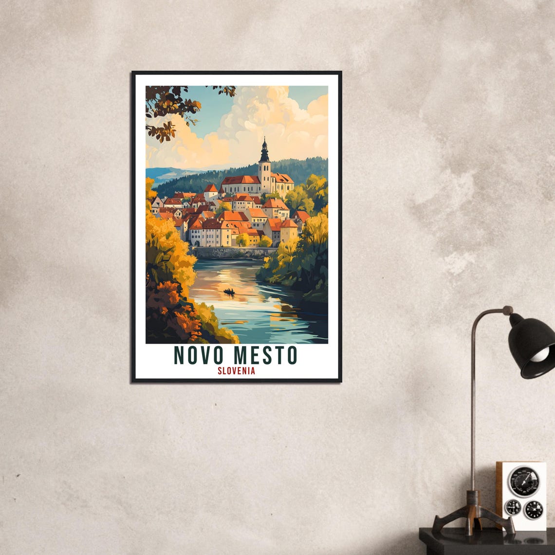 Novo Mesto Travel Print Slovenia Decor Novo Mesto Wall Art Gift Wall Hanging Art Lover Novo Mesto Slovenia Artwork Travel Poster Slovenia - Image 3