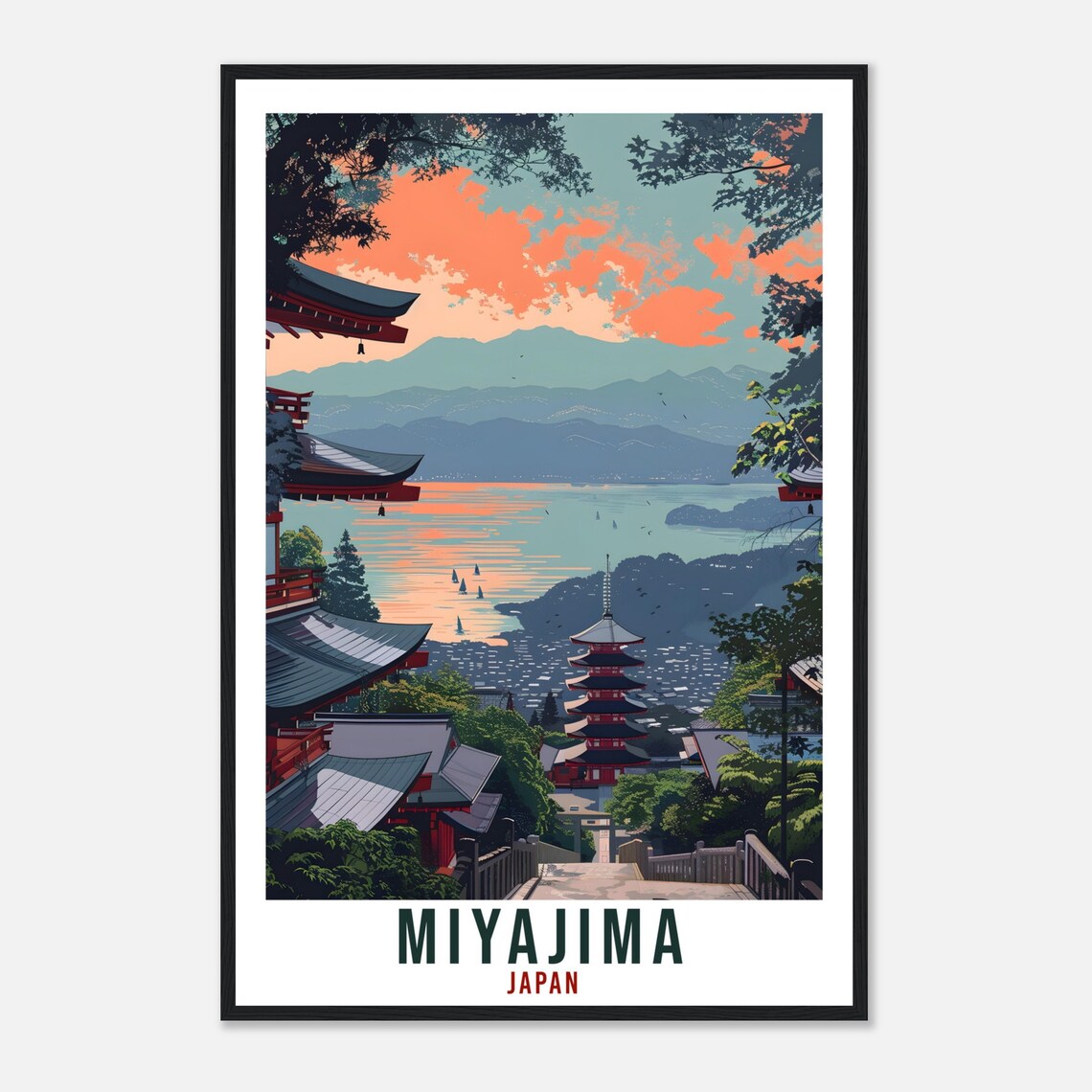 Miyajima Travel Print Japan Home Decoration Wall Art Gift Wall Hanging Art Lover Japanese Artwork Japan Miyajima Travel Poster City Print - Image 4