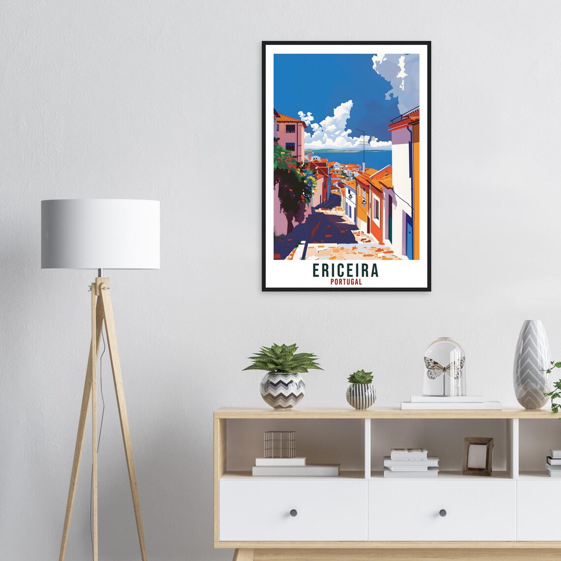 Ericeira Portugal Coastal Fishing Town Sea View Travel Poster - Image 2