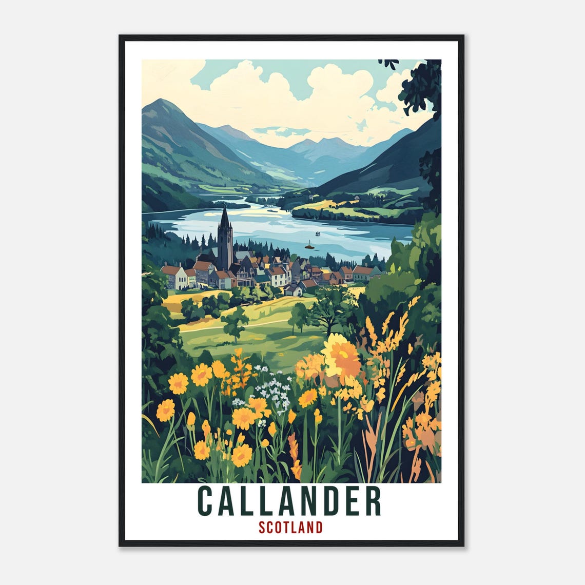 Callander Scotland Vintage Loch Valley Travel Classic Poster - Image 4