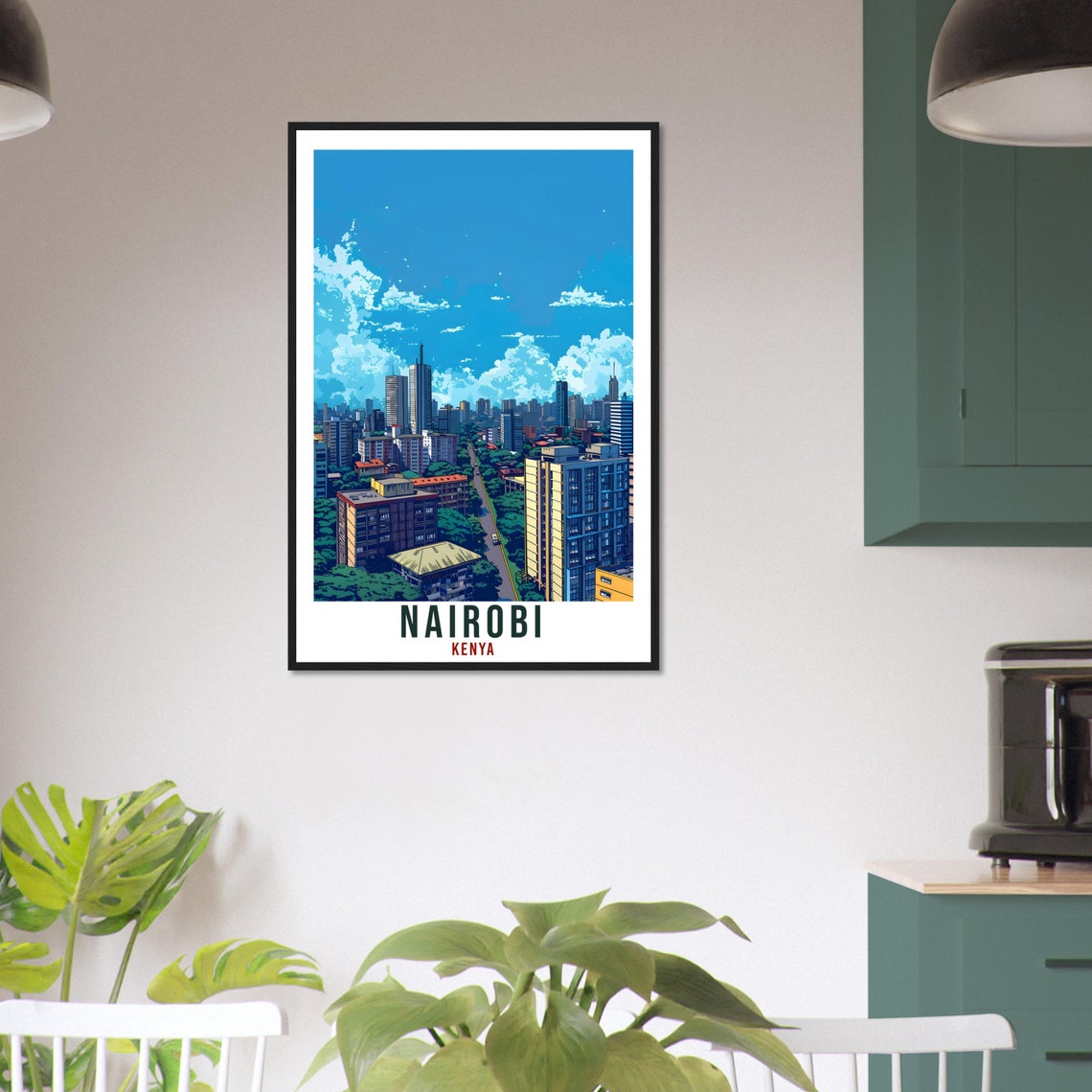Nairobi Kenya Blue Sky City Skyline Modern Towers Travel Poster - Image 3