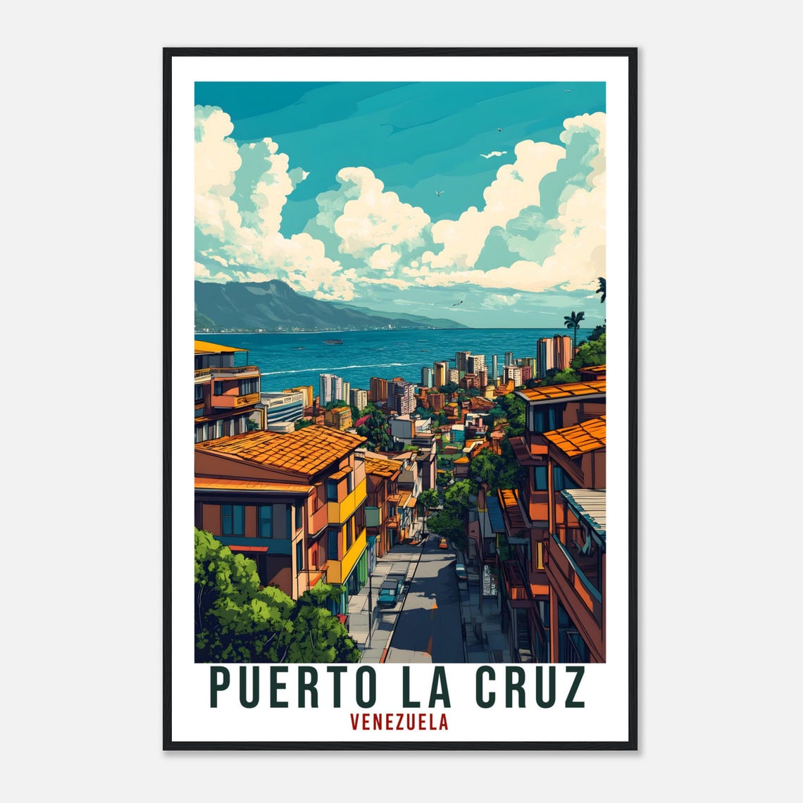 Puerto La Cruz Travel Print Venezuela Decor Wall Art Gift Wall Hanging Art Lover Puerto La Cruz Venezuelan Artwork Travel Poster Travel Art - Image 4