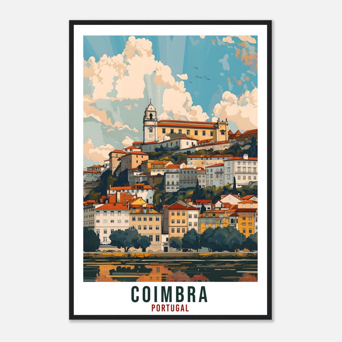 Coimbra Travel Print Portugal Wall Art Wall Hanging Home Dcor Coimbra Gift Portugal Landmark Artwork Gift Portugal Coimbra Travel Poster - Image 4