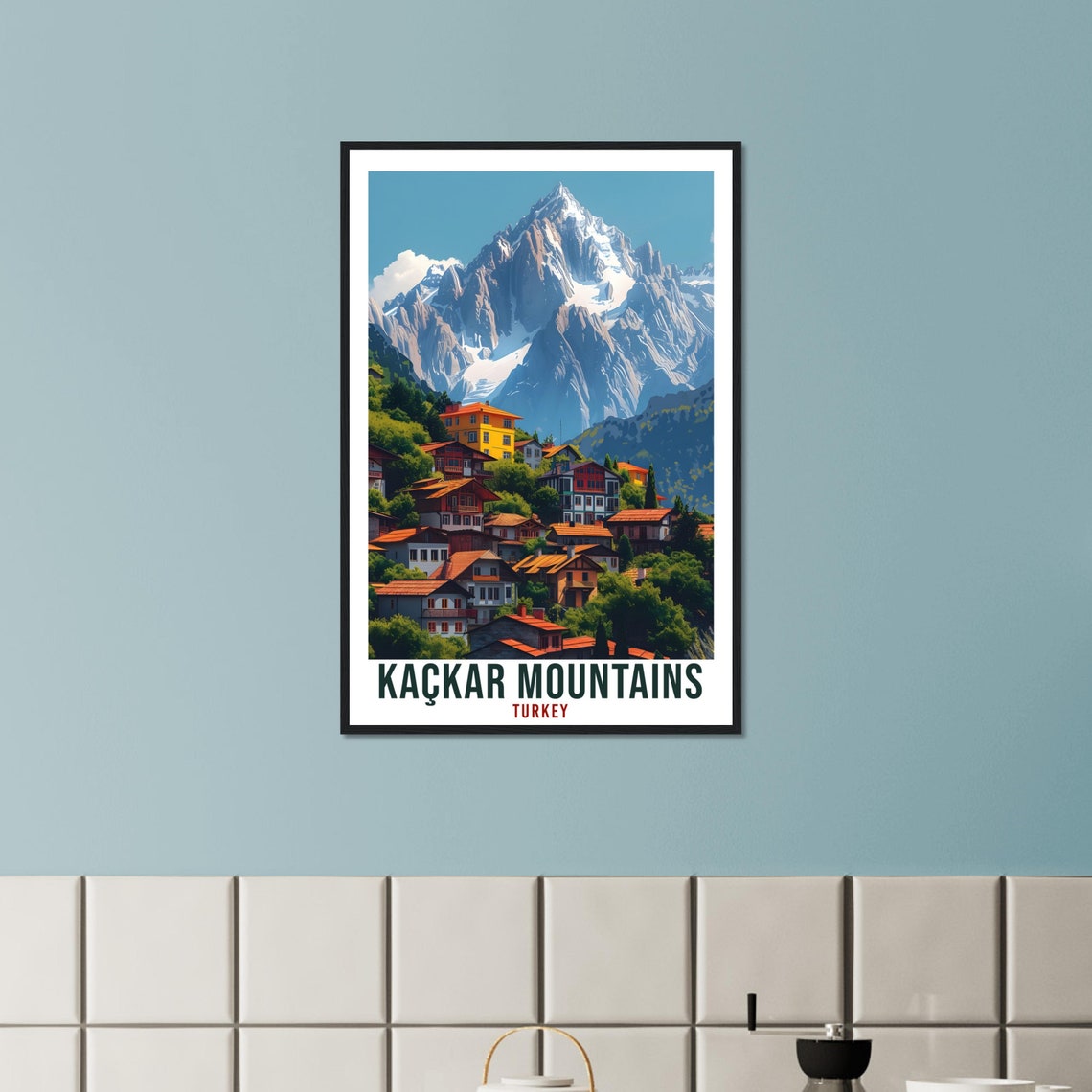 Kackar Mountains Turkey Snowy Alpine Village Summit Travel Poster - Image 3