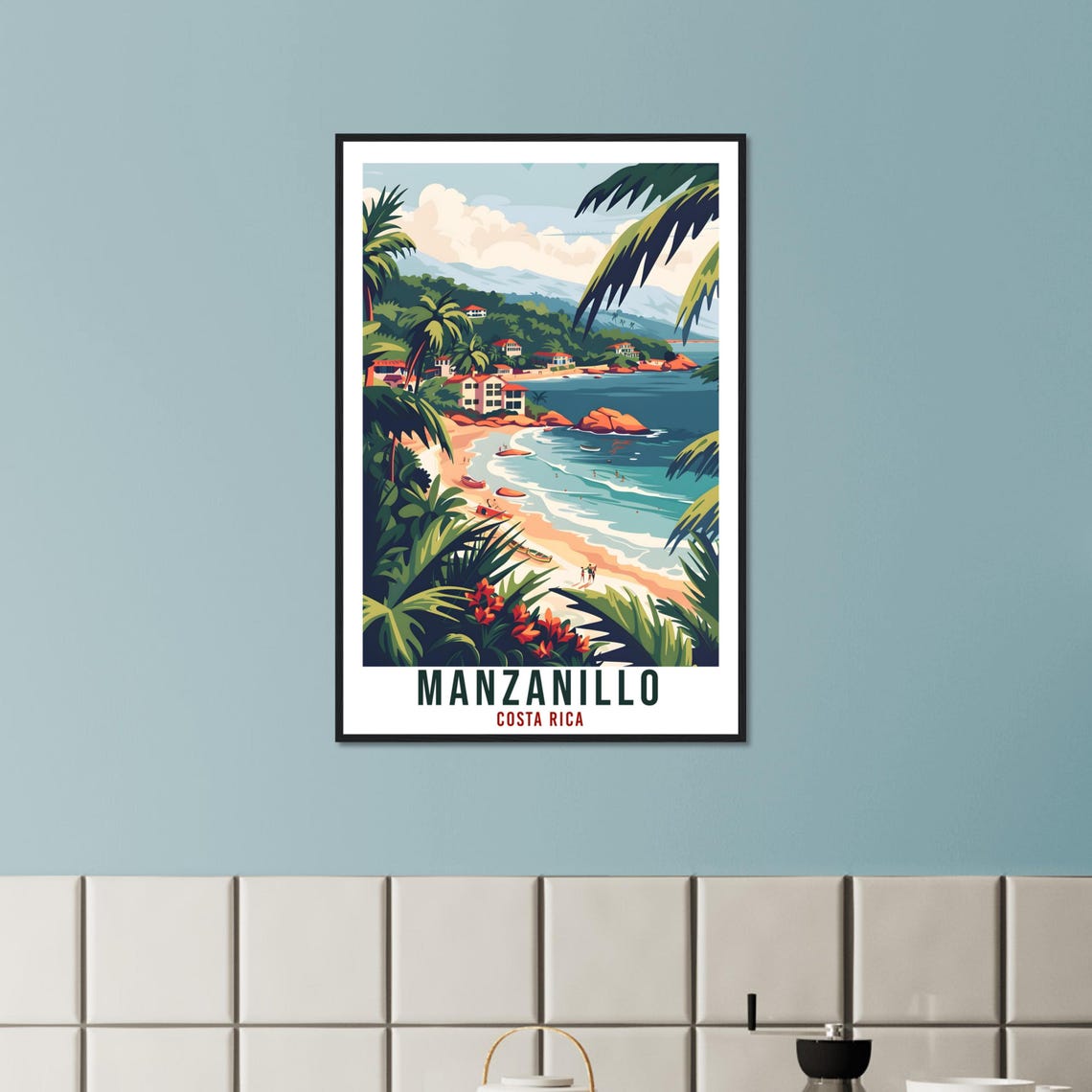 Manzanillo Costa Rica Travel Print Wall Art Wall Hanging Home Dcor Manzanillo Beach Gift Artwork Travel Art Costa Rica City Travel Poster - Image 2