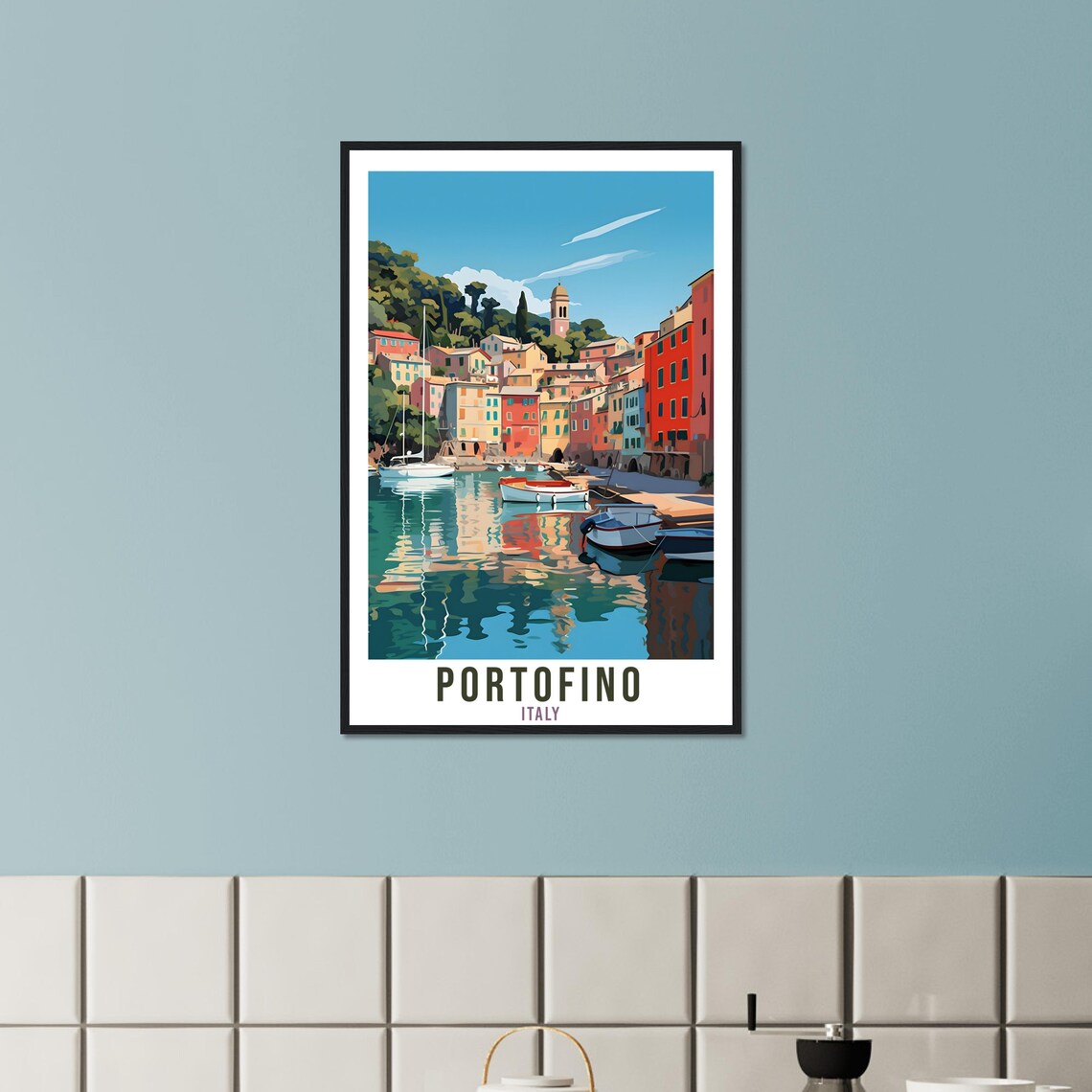 Portofino Travel Poster, Italian Place Wall Art - Image 3