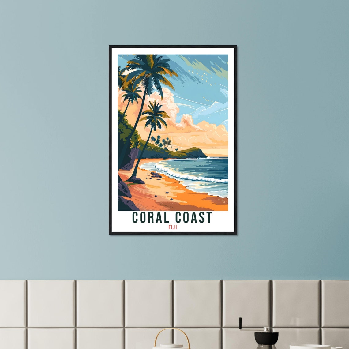 Coral Coast Fiji Travel Print Fiji Wall Art Wall Hanging Home Dcor Coral Coast Gift Fiji Islands Artwork Travel Art Fijian Travel Poster - Image 3