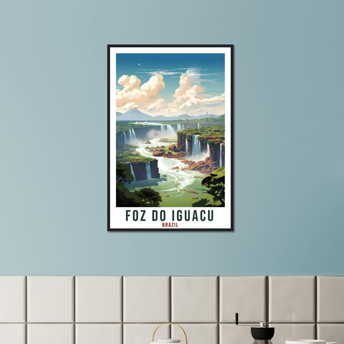 Foz do Iguacu Brazil Majestic Waterfall Panorama River Gorge Poster - Image 4