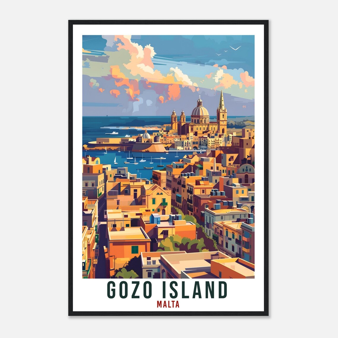 Gozo Island Travel Poster, Malta Travel Art Print - Image 4