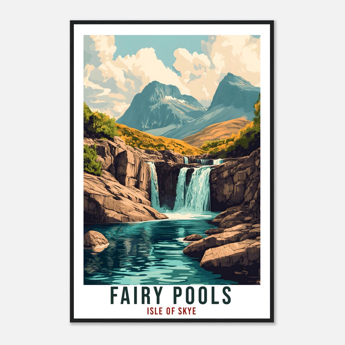 Fairy Pools Isle of Skye Waterfalls Turquoise Scotland Travel Poster - Image 4