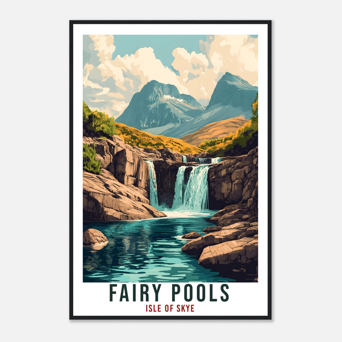 Fairy Pools Travel Print Scotland Decor Fairy Pools Wall Art Wall Hanging Art Lover Scotland Artwork Travel Poster Fairy Pools Travel Art - Image 4