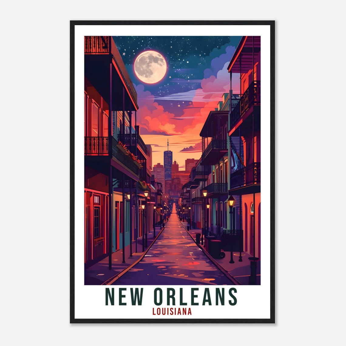 New Orleans Travel Poster Louisiana Home Decoration Usa City Wall Art Gift Wall Hanging Art Lover Louisiana Artwork New Orleans Travel Print - Image 4