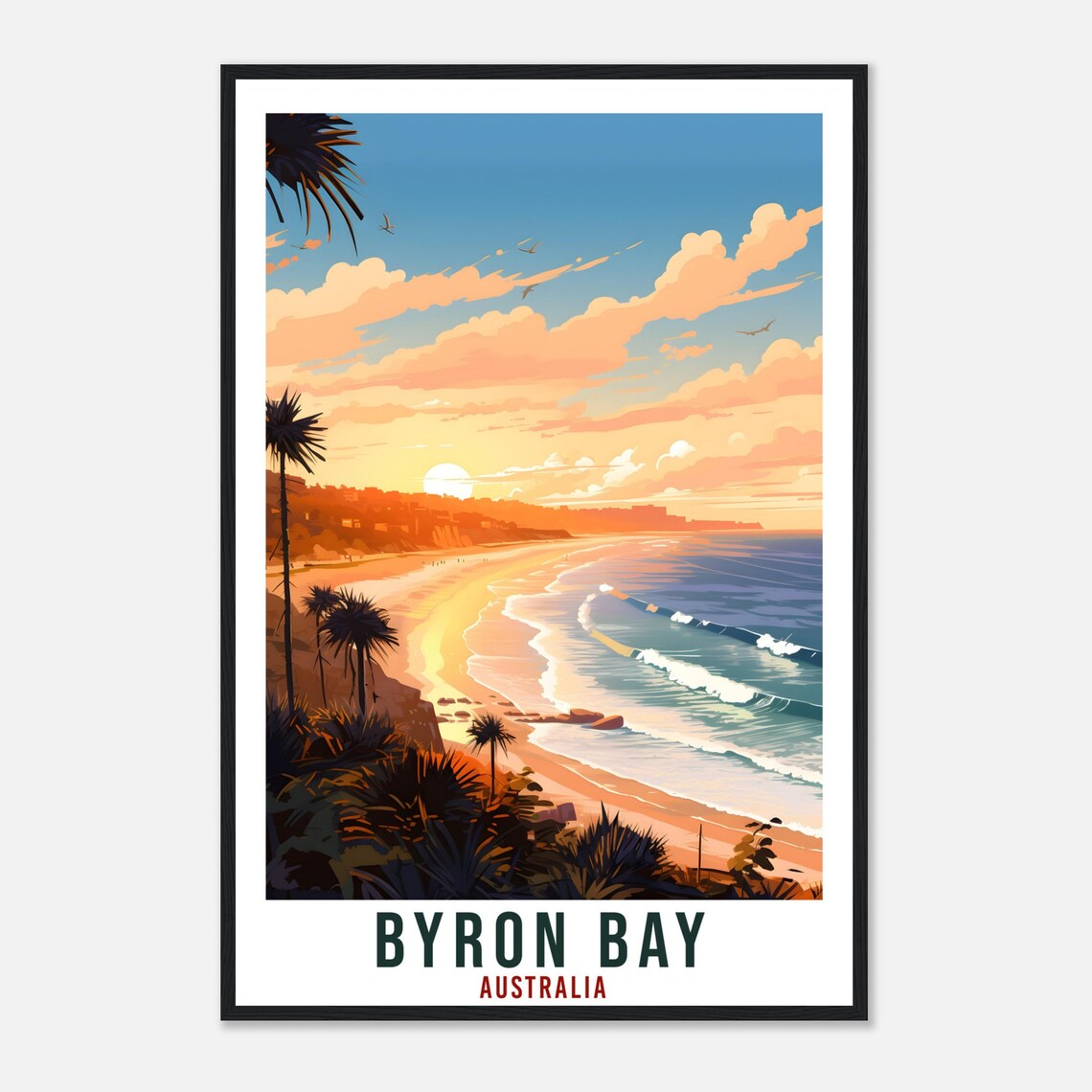 Byron Bay Travel Poster, Australian Wall Art Print - Image 4