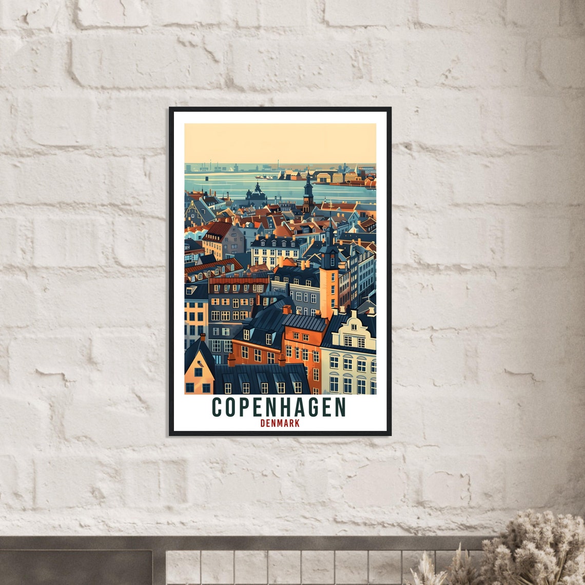 Copenhagen Harbor Rooftops Evening Glow Denmark Travel Poster - Image 2