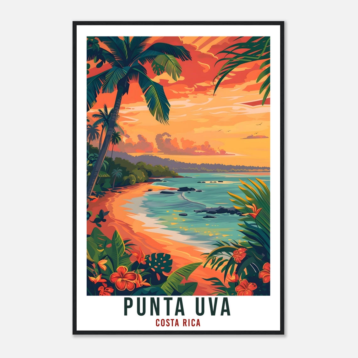 Punta Uva Costa Rica Travel Print Wall Art Wall Hanging Home Dcor Punta Uva Gift Landmark Artwork Travel Art Costa Rica City Travel Poster - Image 4