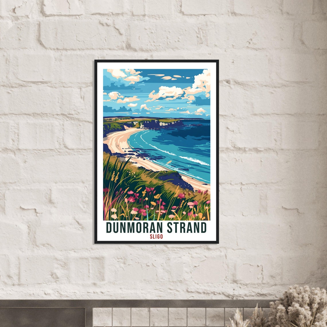 Dunmoran Strand Bay Wildflowers Coastal Cliffs Sligo Scenic Poster - Image 3