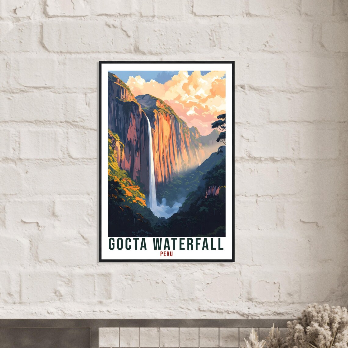 Gocta Waterfall Peru Towering Canyon Falls Vintage Travel Poster - Image 2