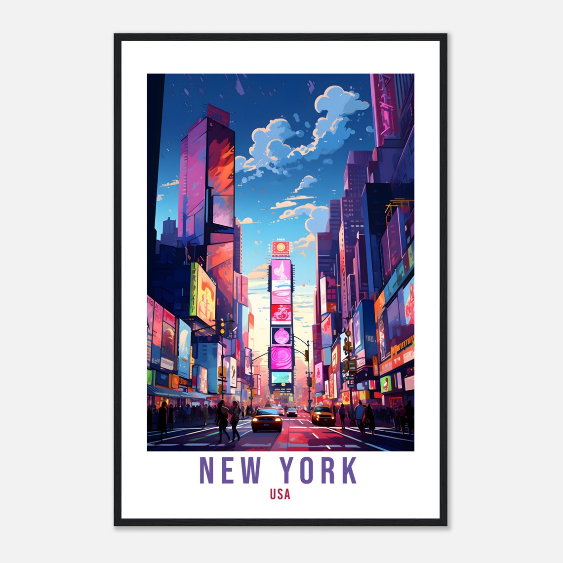 New York Travel Print Wall Art New York Wall Hanging Usa Artwork Travel Poster Wall Art New York Usa Home Decor New York Gift Travel Art - Image 4