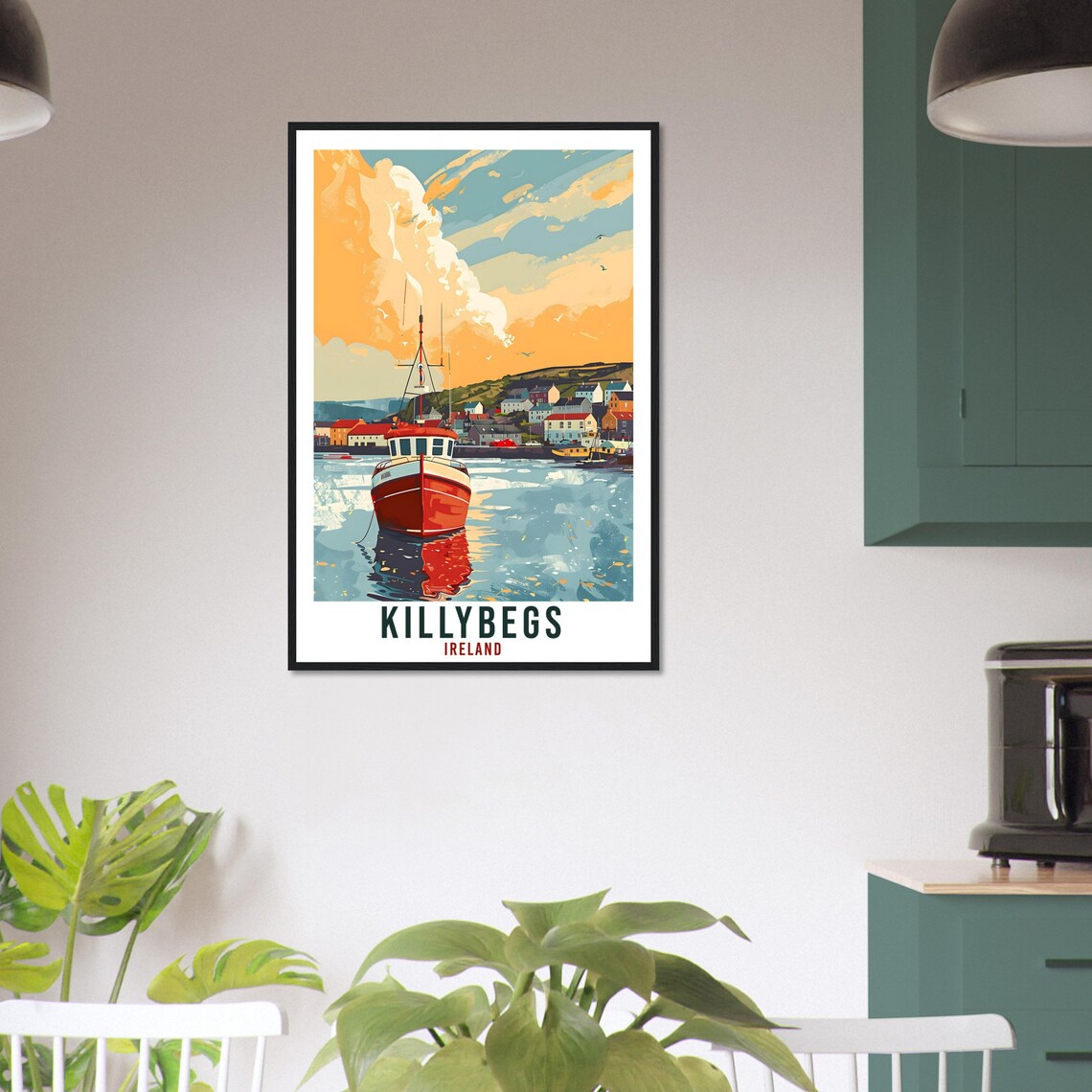 Killybegs Ireland Fishing Boat Harbor Sunset Vintage Travel Poster - Image 3