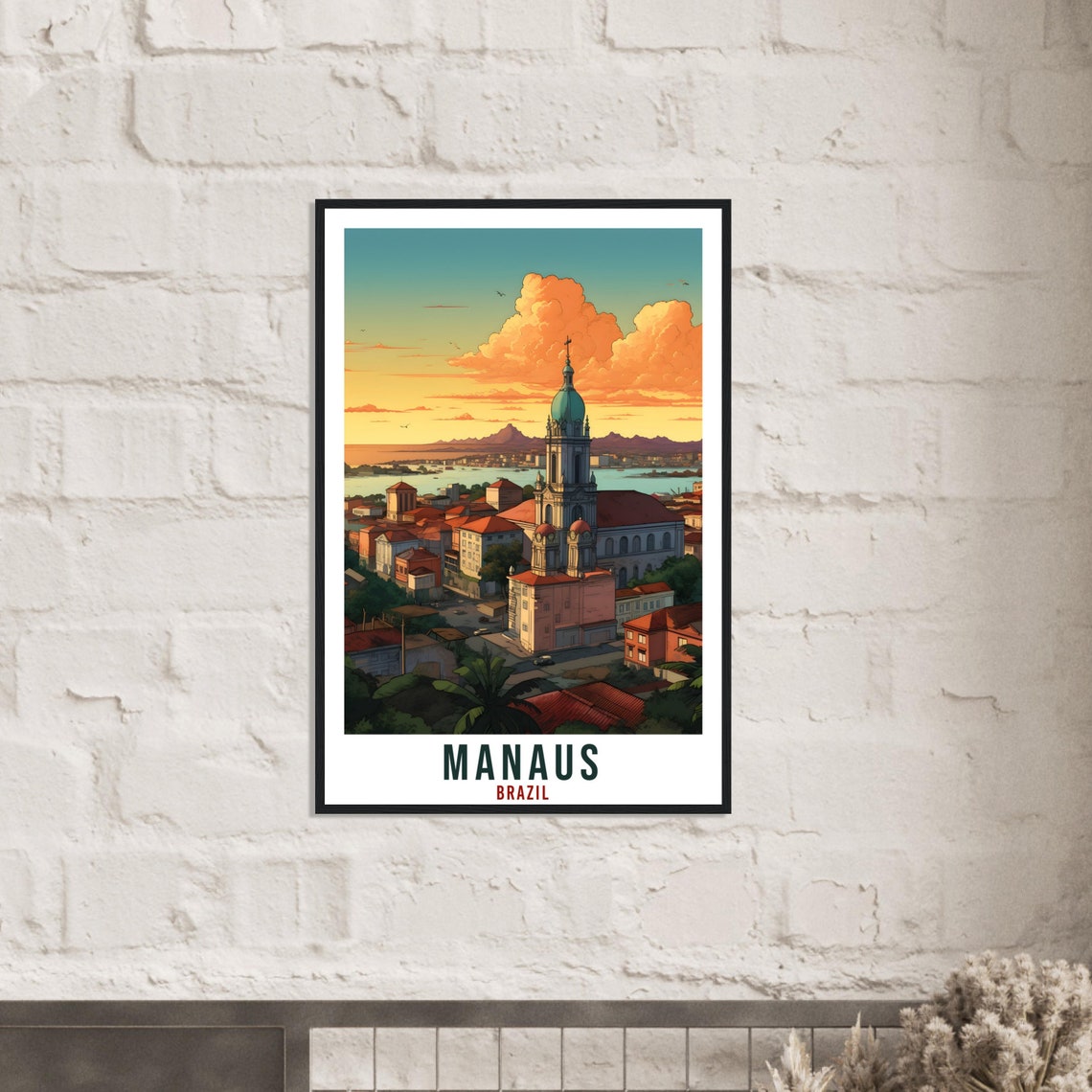 Manaus Travel Print Wall Art Manaus Brazil Wall Hanging Artwork Manaus Art Gifts Manaus Travel Poster Brazil Home Decor Art Lovers Gift - Image 4