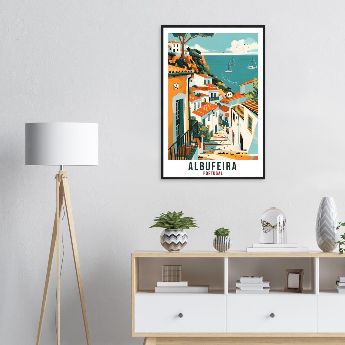 Albufeira Travel Poster, Portugal Landmark Artwork - Image 2