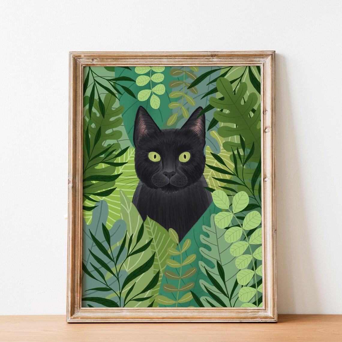 Black Cat Painting, Cat Lover Gift