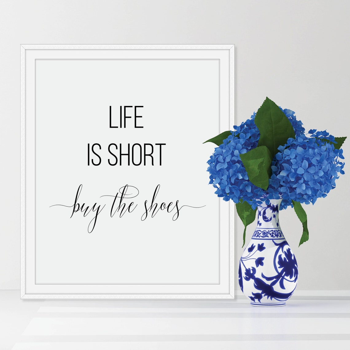 Life Is Short Buy The Shoes Fashion Wall Art Teen Girl Room Decor Teen Girl Wall Art Funny Fashion Print Teen Girl Art