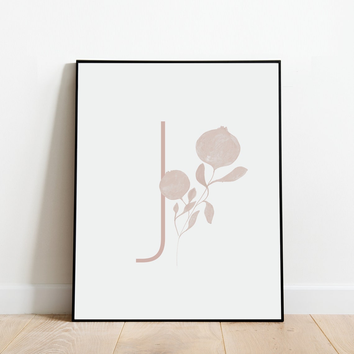 Botanical Initial Letters J And B Watercolor Floral Art Print - Image 3